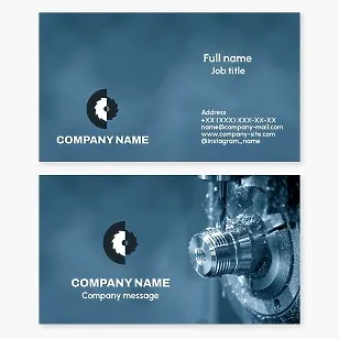 Business card template. Mechanical engineering manufacturing company. Mechanical processing of metals and alloys.