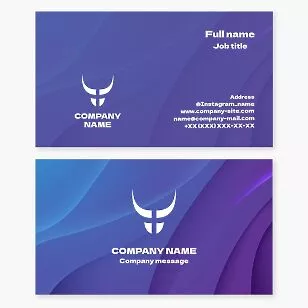 Bull Logo | Purple Business Card Template