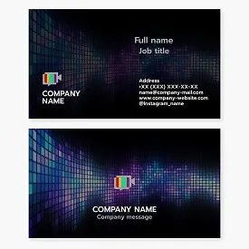 Business card template. TV channel. Professional event videography.