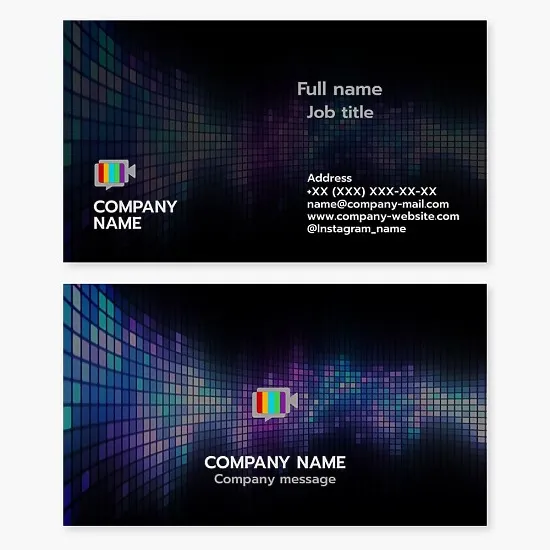 Business card template. TV channel. Professional event videography.