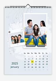 Calendar template Happy family with daughter