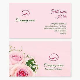 Business card template Flowers, bouquet, wreaths, Letter O