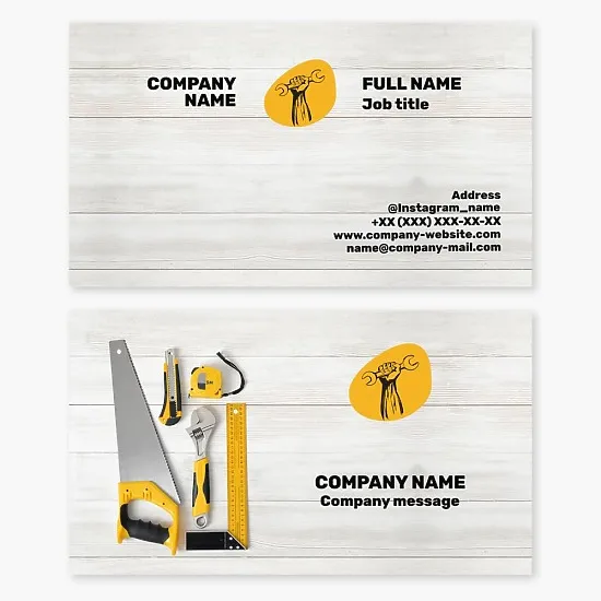 Business card template for Handyman services. Home repair work.