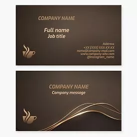 Business card template. Tea shop, coffee shop. Cafe.