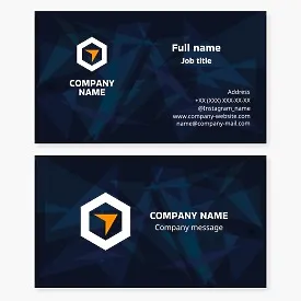 Business card template Movement, development, cursor, arrow