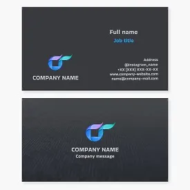 Business card template. Technologies. Letter O.