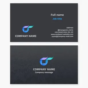 Business card template. Technologies. Letter O.