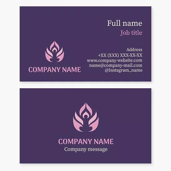Business card template Yoga, meditation
