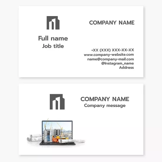 Business card template Real estate design, construction