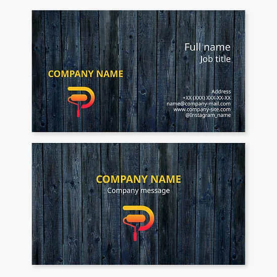Business card template. Painting services. Letter P.