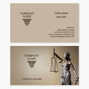 Pillar logo | Scales of Justice | Lawyer, advocate | Business card template