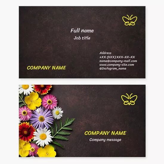 Beautiful Floral Business Card Template