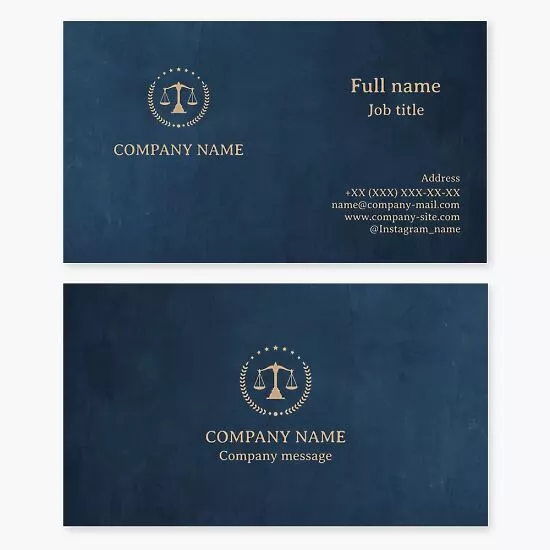 Scales of Justice Business Card Template