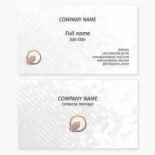 Pencil Logo White Dotted Business Card Template