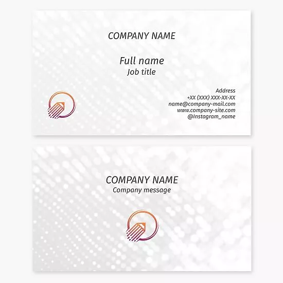 Pencil Logo White Dotted Business Card Template