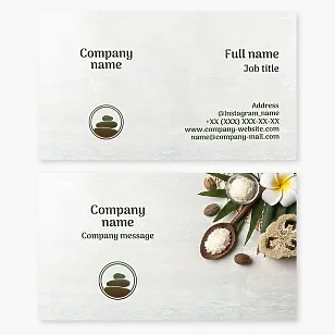 Health salon business card template. Spa center. Wellness.