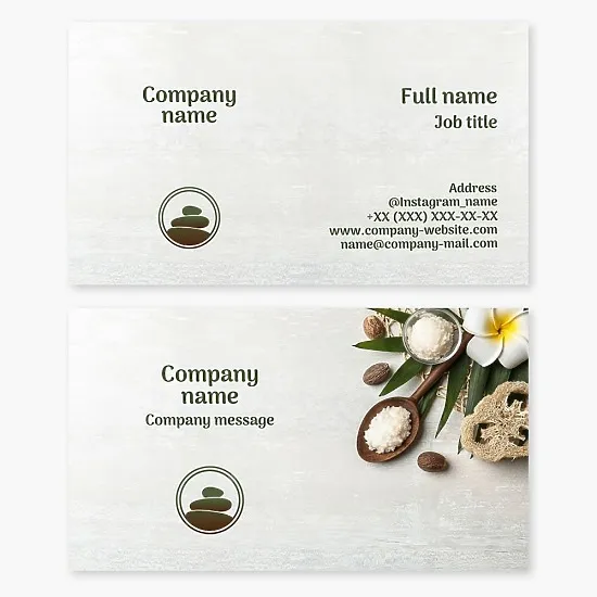 Health salon business card template. Spa center. Wellness.
