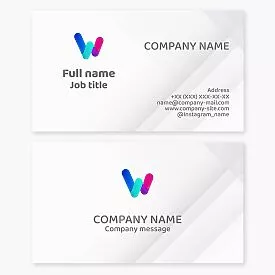 Abstract Letter W Logo Business Card Template