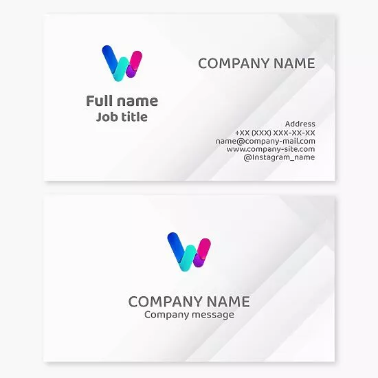 Abstract Letter W Logo Business Card Template