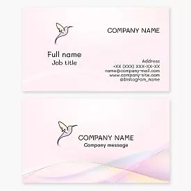 Soft Pink Hummingbird Business Card Template