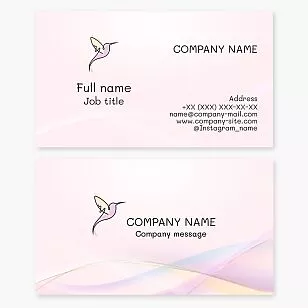 Soft Pink Hummingbird Business Card Template