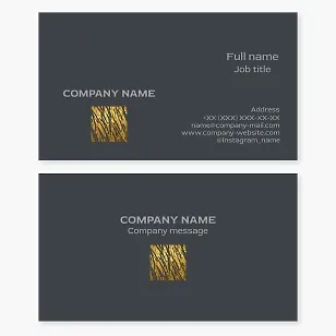 Business card template. Abstract. Gold leaf square. Art gallery.