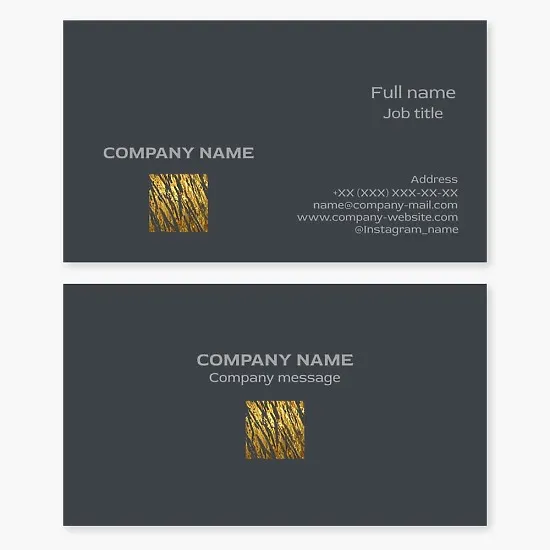 Business card template. Abstract. Gold leaf square. Art gallery.
