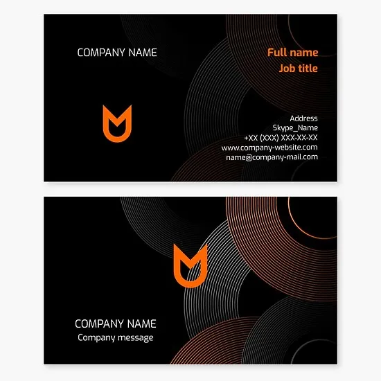 Fox | Letter M | Business card template