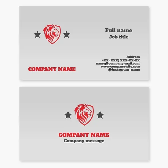 Business card template. Security agency. Bodyguard. Sports team. Brand.