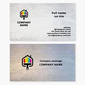 Business card template Home and premises renovation, painting work