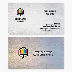 Business card template Home and premises renovation, painting work