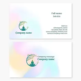 Yoga teacher business card template. Yoga studio.