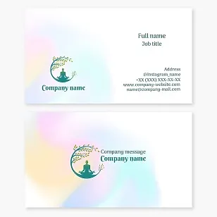 Yoga teacher business card template. Yoga studio.