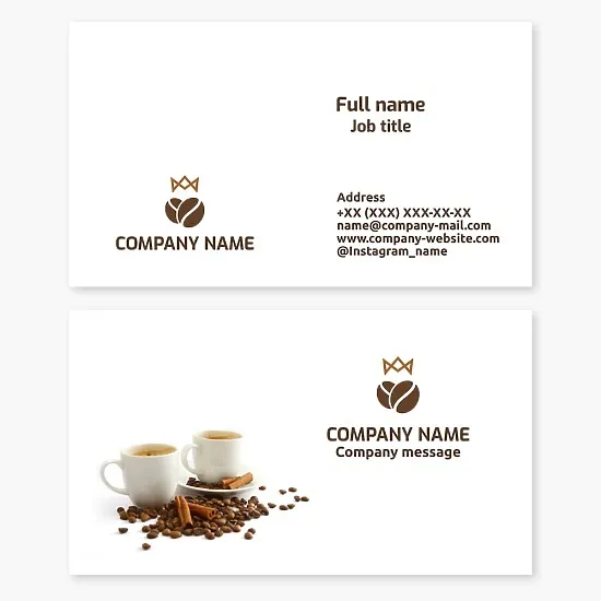 Coffee Shop Cafe Business Card Template