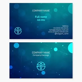 Business card template. Human. Abstraction. Letter O.