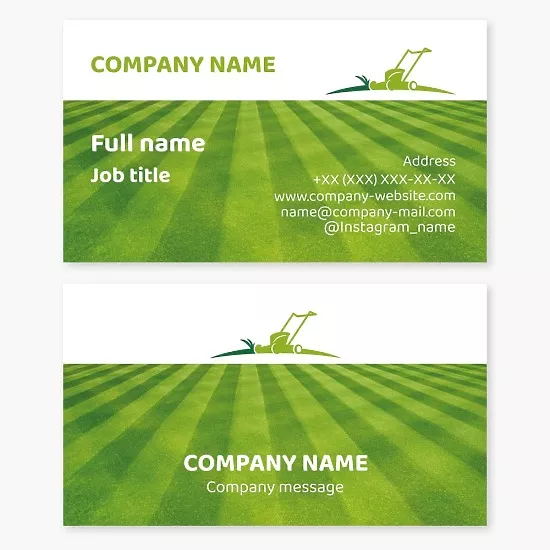 Business card template Lawn mowing, lawnmower