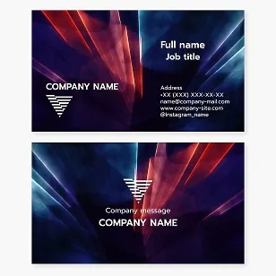 Business card template. Abstract. Letter V.