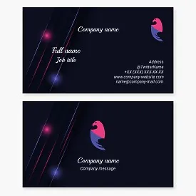 Pink & Blue Eagle Business Card Template