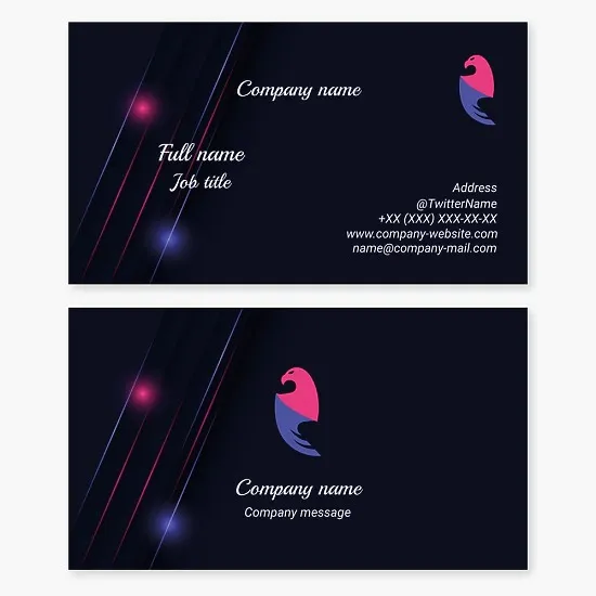 Pink & Blue Eagle Business Card Template