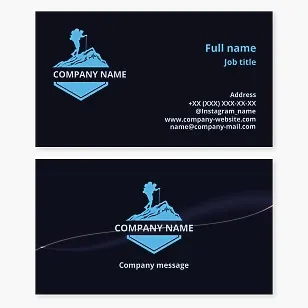 Business card template Mountaineering, tourism