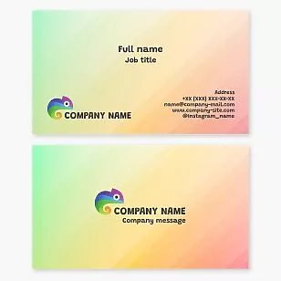 Colorful Lizard Logo Design Business Card Template