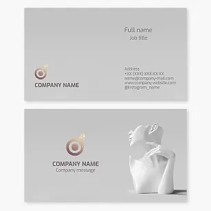 Business card template. Art gallery. Letter O.