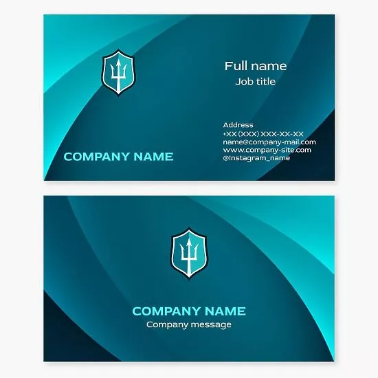 Trident Shield Logo Business Card Template