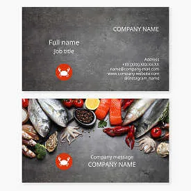 Business card template. Seafood.