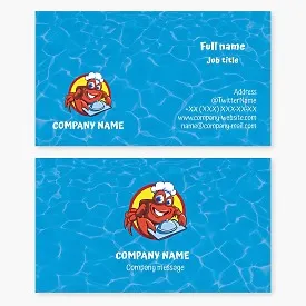 Seafood Lover Business Card Template, Crab, Chef.