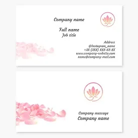 Rose Petals Floral Business Card Template. Beauty Salon.