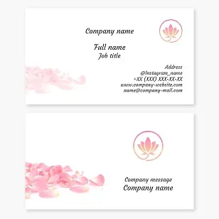 Rose Petals Floral Business Card Template. Beauty Salon.