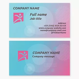 Business card template Runner, sport, sports center