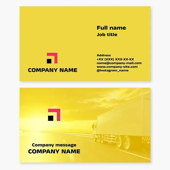 Business card template. Trucking.