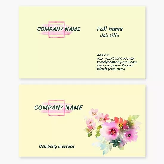 Watercolor Flowers | Artist Business Card Template